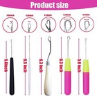 Pack Of 5 Different Sizes Latch Hook Crochet Needle Hook Tools For Braid Hair   