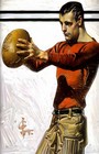 Vintage Painting american Artist football Player  Canvas Wall Art Picture Print