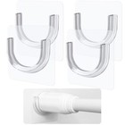 4 Pack Shower Rod Holder With Strong Adhesive  No Drilling Shower Curtain Rod 