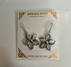 Annika Witt Sterling Silver Earrings Abalone Flower Made In Bali New In Gift Box