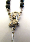 Vintage Catholic Sterling Silver Rosary Black Beads   The Crucifix  19   
