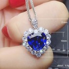 Heart Crystal Stone Pendant 925 Sterling Silver Chain Necklace Womens Jewellery