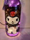 Kuromi Bottle Lamp Hand Painted Lighted Stained Glass Look