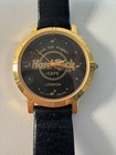 Vintage Ladies L Hard Rock Cafe London Watch  Black Leather Band
