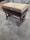 Antique Victorian Slipper Bench Solid Walnut Sewing Stool