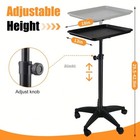 Adjustable Height Rolling Trolley Cart With Tray For Salon Spa Clinic