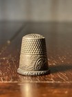 Antique Sterling Simons Heavy Scroll Thimble Vintage Size 8