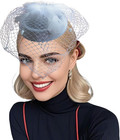 Fascinator Hats For Women Tea Party Veil Feather Fancy Pillbox Hat 20s 50s