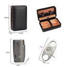 Cedar Wood Cigar Humidor Case 2 Jet Flame Cigar Lighter And Metal Cutter Knife
