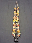 Rare Genuine Vintage Zuni Fetish 2  Standing Onyx Bear Silver Tapered Necklace