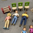 Fisher Price Loving Family Dollhouse Dolls Lot With Wood Furniture  chec Pics