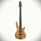 Natural 5-string Electric Bass Guitar With H-h Pickups  24-fret Laurel Fretboard