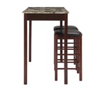 Dinette Set 3pc Table Stools Counter Height Bar Tavern Small Spaces Kitchen Nook