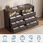 6 Drawer Dresser For Bedroom 47 w Wood Chest Of Drawers Modern Storage Cabinet