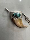Vintage Native American Navajo Sterling Silver Stone  Pendant