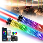 2x 1 2 3ft Fat Whip Lights Spiral Chasing Laser Whip Lighted Antenna For Utv Atv