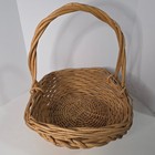 Large Oval Willow Wicker Gathering Basket Arched Handle Cottagecore Farmhouse