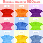 900pcs Weaving Loom Loops With 9 Rainbow Color  Potholder Loops For 7 Inch Loom 