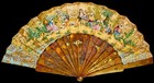 Fine Antique 19th Museum Quality French Hand Painted Carved Sticks Fan Ca 1850