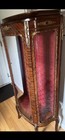 Louis Xvl French Antique Curved Glass Curio Cabinet With Shelves   Key 1800s 