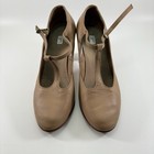 Bloch Chord T-bar Strap Tan Leather Dance Character Shoes Womens Size 8
