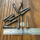10 X 1-1 2     Antique Wood Screws Slotted Flat Head Steel American Made Free Ship