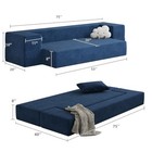 Folding Sofa Bed 2-in-1 Convertible Twin Sleeper Sofa Futon With 2 Pillows -    