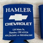 Koozie Neoprene Can Beer Cooler Hamler Chevrolet Ohio Advertising Promo Blue Use