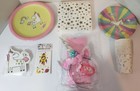 Unicorn Birthday Party Supplies 12pc Set Plates Napkins Cups Stickers   Headband