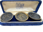 Gorgeous Antique Victorian Buttons Lot Of 3 Elaborate Art Nouveau Flower Design