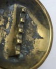 Antique vintage Solid Brass Circular Ashtray - Mid-century Heavy Patina Cigar