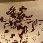 Vintage Cowboy Western Theme Ceiling Light Frosted White Glass Shade Only