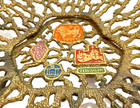 Vintage Judaica Heavy Brass Server Jerusalem Judaism Hebrew Israel Jewish