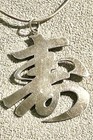 Sterling Silver Kanji Charm   large