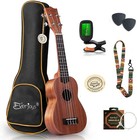 Soprano Mahogany Ukulele 21 Inch With Tuner  Picks   Online Lesson Included