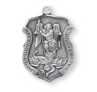 925 Sterling Silver Saint Michael Pendant Shield Medal Necklace With Chain   Box