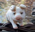 Vintage Miniature Bisque Porcelain Pig Piglet Figurine