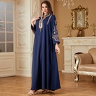 Muslim Women Long Robes Turkey Kaftan Maxi Dress Embroidery Dubai Abaya Dresses