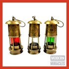 Set Of 3 Vintage Brass Minor Lamp Antique Nautical Ship Boat Light Lantern Decor