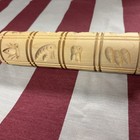 Springerle Carved Maple Wood Rolling Pin Vtg Cookie Mold German Baking Tool 11 