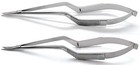 Micro Scissors 7 5  Yasargil Sharp sharp Straight   Curved Surgical Set Of 2