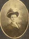    woman In Floral Hat And Glasses    Vintage Sepia Portrait Small Cabinet Card