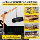 Vevor Davit Crane Truck Crane 1100 Lbs 360   Swivel With Wireless Control 110v