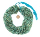 Roman Glass Cylinder Heishi Beads 5mm Afghanistan Green 15 Inch Strand