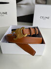 Celine Brown Full Leather Women s Belt Length 1m Width 2 5cm