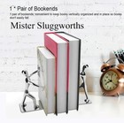 Metal Silver 8  Non-skid Set Man Art Book End Bookends Office Library Home Decor