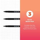 Sakura Pigma Professional Brush Pens - Archival Black Ink Pens - Pens For Let   