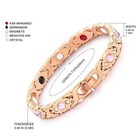 Women s Leaf Design Pure Copper Magnetic Bracelet With Diamonds-3500 Gauss Magne