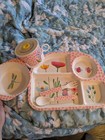 7pcs set Bamboo Kids Dinnerware Set - Children Dishes - Dishwasher Safe - No Bpa
