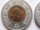 1948 Set Of 3 Good Luck 1 Cent Coin Token Cluver Sales Cissna Park Il Farm Car